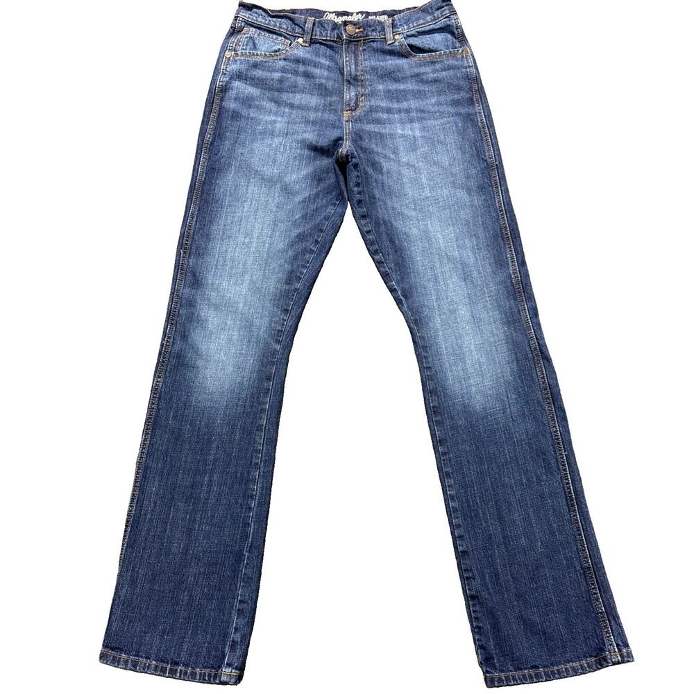 Wrangler Retro Relaxed Boot Cut Jeans Mens 34x38 Cowboy Western Blue Denim Work